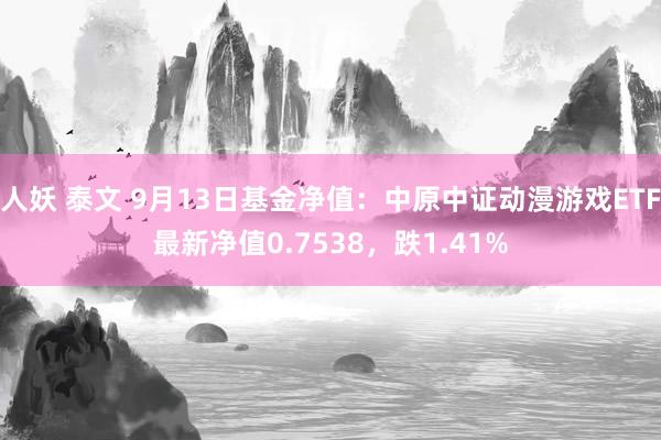 人妖 泰文 9月13日基金净值：中原中证动漫游戏ETF最新净值0.7538，跌1.41%