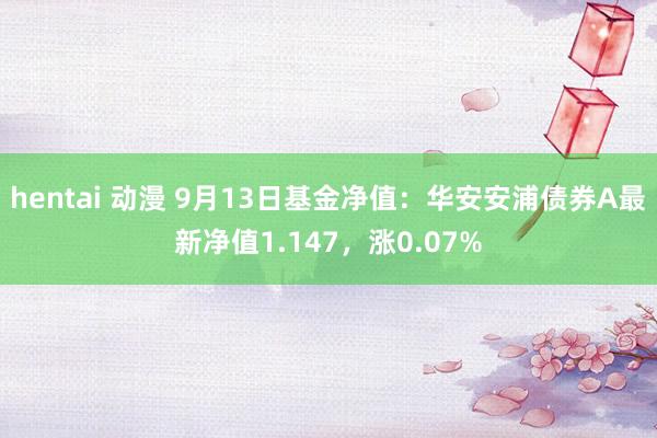 hentai 动漫 9月13日基金净值：华安安浦债券A最新净值1.147，涨0.07%