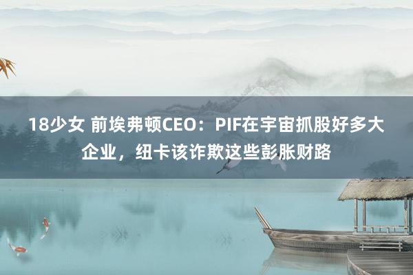 18少女 前埃弗顿CEO：PIF在宇宙抓股好多大企业，纽卡该诈欺这些彭胀财路