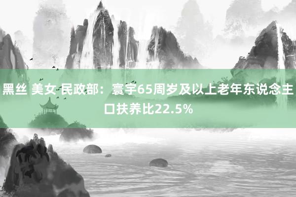 黑丝 美女 民政部：寰宇65周岁及以上老年东说念主口扶养比22.5%