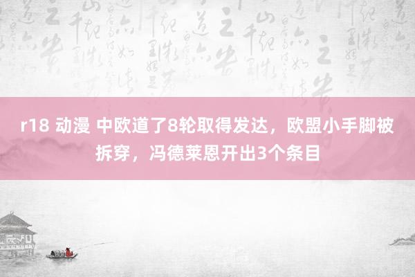 r18 动漫 中欧道了8轮取得发达，欧盟小手脚被拆穿，冯德莱恩开出3个条目