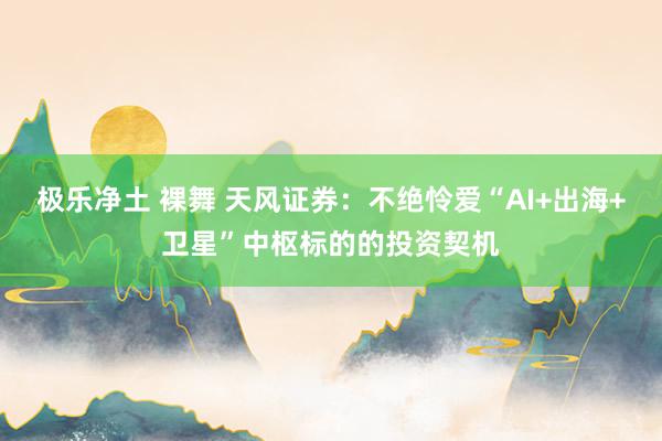 极乐净土 裸舞 天风证券：不绝怜爱“AI+出海+卫星”中枢标的的投资契机