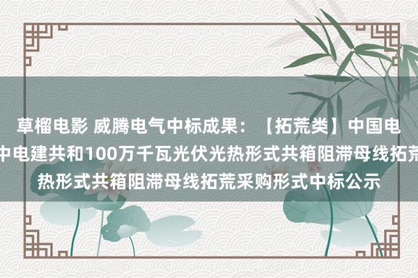 草榴电影 威腾电气中标成果：【拓荒类】中国电建西北院成就公司中电建共和100万千瓦光伏光热形式共箱阻滞母线拓荒采购形式中标公示