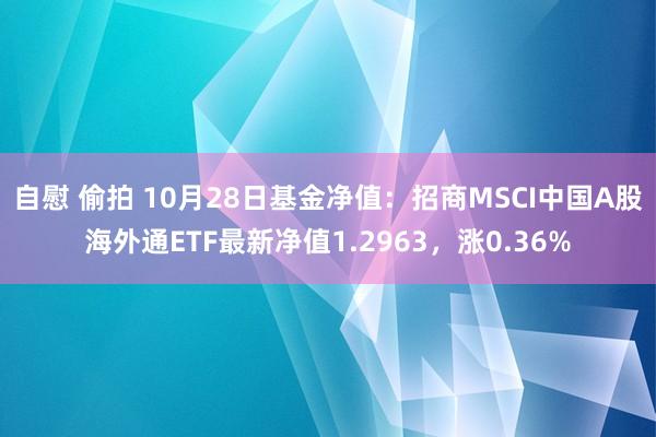 自慰 偷拍 10月28日基金净值：招商MSCI中国A股海外通ETF最新净值1.2963，涨0.36%