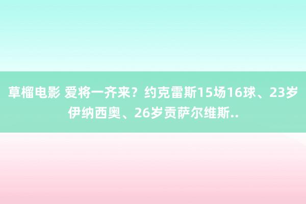 草榴电影 爱将一齐来？约克雷斯15场16球、23岁伊纳西奥、26岁贡萨尔维斯..