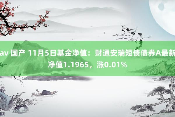 av 国产 11月5日基金净值：财通安瑞短债债券A最新净值1.1965，涨0.01%