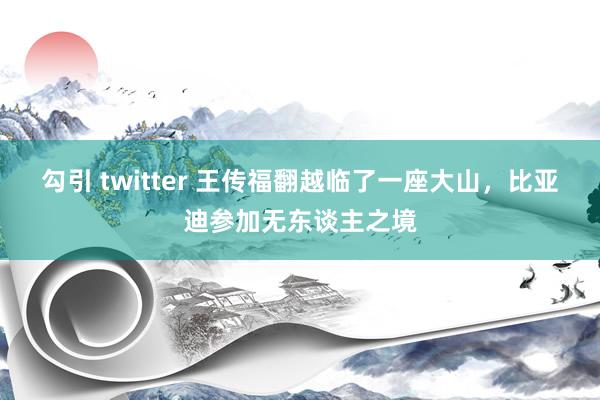 勾引 twitter 王传福翻越临了一座大山，比亚迪参加无东谈主之境