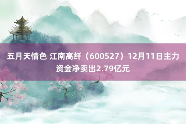 五月天情色 江南高纤（600527）12月11日主力资金净卖出2.79亿元