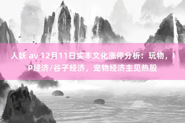 人妖 av 12月11日实丰文化涨停分析：玩物，IP经济/谷子经济，宠物经济主见热股