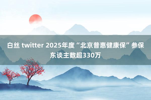 白丝 twitter 2025年度“北京普惠健康保”参保东谈主数超330万