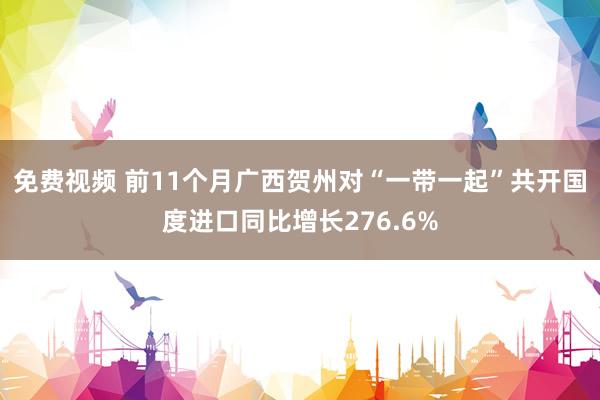 免费视频 前11个月广西贺州对“一带一起”共开国度进口同比增长276.6%