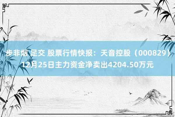 步非烟 足交 股票行情快报：天音控股（000829）12月25日主力资金净卖出4204.50万元