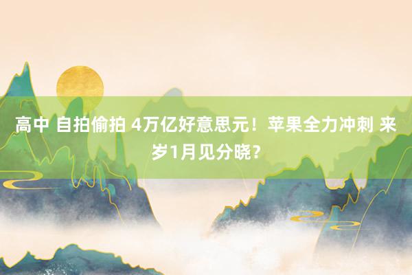 高中 自拍偷拍 4万亿好意思元！苹果全力冲刺 来岁1月见分晓？