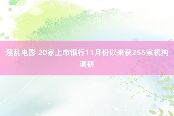 淫乱电影 20家上市银行11月份以来获255家机构调研