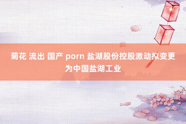 菊花 流出 国产 porn 盐湖股份控股激动拟变更为中国盐湖工业