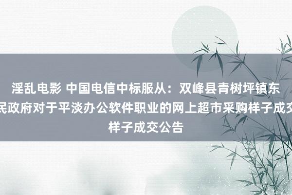 淫乱电影 中国电信中标服从：双峰县青树坪镇东谈主民政府对于平淡办公软件职业的网上超市采购样子成交公告