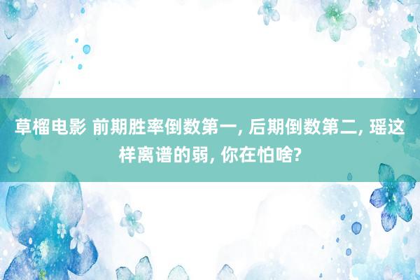 草榴电影 前期胜率倒数第一， 后期倒数第二， 瑶这样离谱的弱， 你在怕啥?