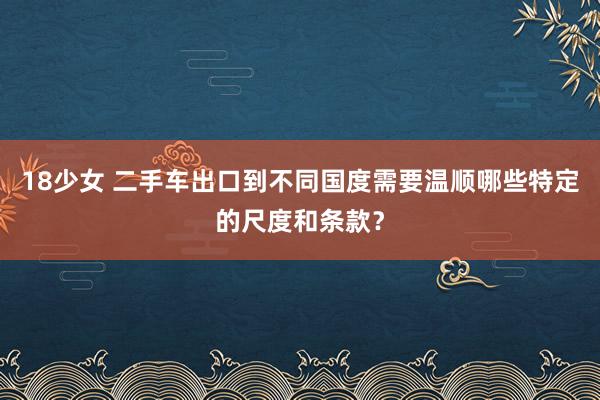 18少女 二手车出口到不同国度需要温顺哪些特定的尺度和条款？