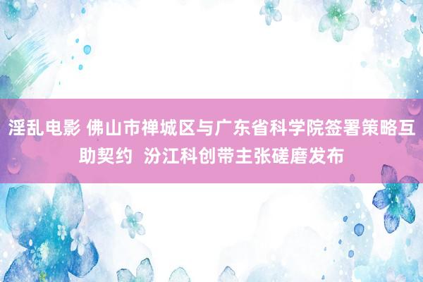 淫乱电影 佛山市禅城区与广东省科学院签署策略互助契约  汾江科创带主张磋磨发布