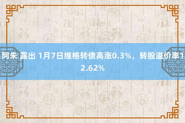 阿朱 露出 1月7日维格转债高涨0.3%，转股溢价率12.62%