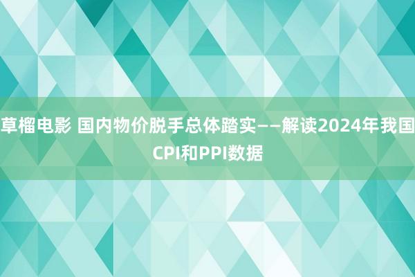 草榴电影 国内物价脱手总体踏实——解读2024年我国CPI和PPI数据