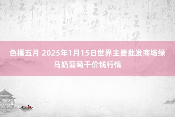 色播五月 2025年1月15日世界主要批发商场绿马奶葡萄干价钱行情