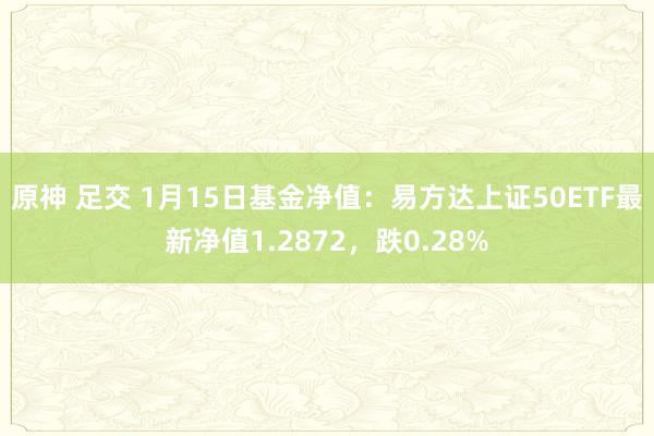 原神 足交 1月15日基金净值：易方达上证50ETF最新净值1.2872，跌0.28%